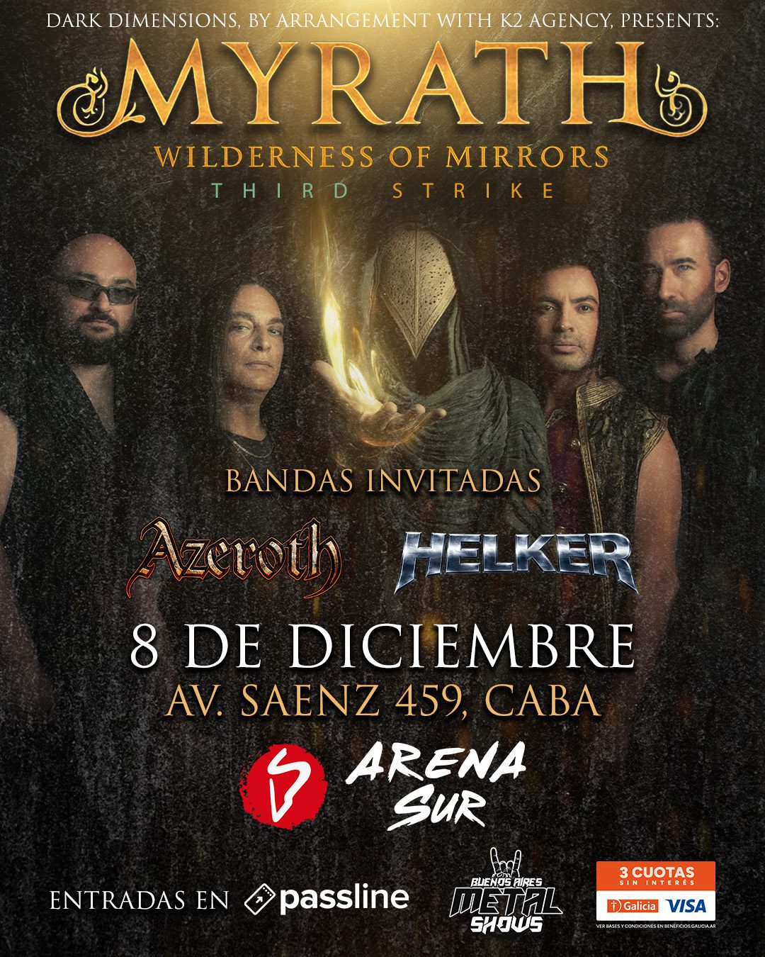 MYRATH CONFIRMA SU PRESENTACIÓN EN BUENOS AIRES: LA BANDA LLEGA A ARENA SUR EL 8 DE DICIEMBRE